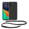 Etui Kwmobile do Samsunga Galaxy A15 5G, przezroczyste/czarne, silikonowe, KWM000021MP001C