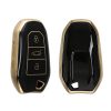 Kwmobile Osłona kluczyka do samochodu Opel 3 przyciski - Keyless Go, czarno-złota, silikon, KWM0000256D001C