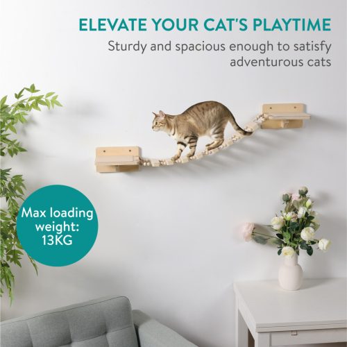 Pod suspendat de perete Navaris pentru pisici, cu platforme conectate, NAV0000278A001C