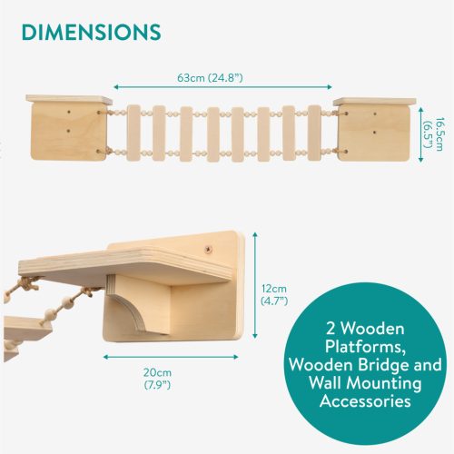 Pod suspendat de perete Navaris pentru pisici, cu platforme conectate, NAV0000278A001C