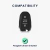 Kwmobile Osłona kluczyka do samochodu Peugeot/Citroen 3 przyciski - Inteligentny klucz, Niebieski/Złoty, Silikon, KWM0000167F002C