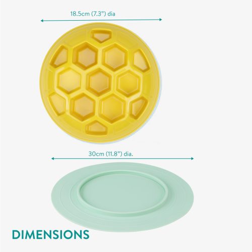 Vas de hrana lenta tip fagure Navaris, 30x30x5 cm, albastru/negru, NAV000032MZ001C