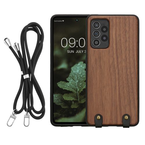 Etui Kwmobile do Samsung Galaxy A52/Galaxy A52 5G/Galaxy A52s 5G, brązowe, drewno/silikon, KWM000021NY001C