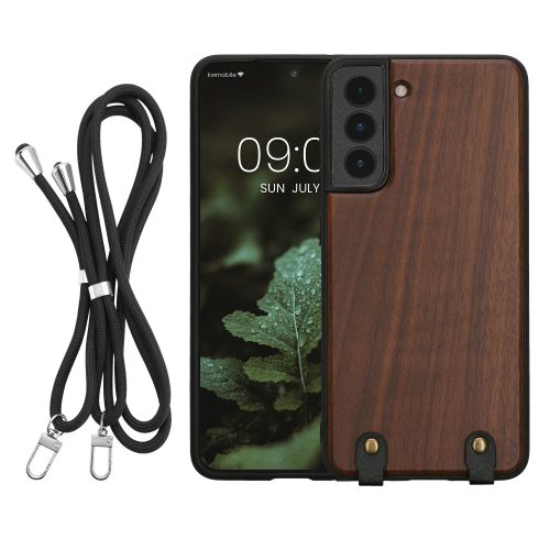 Etui Kwmobile do Samsunga Galaxy S21 FE, Brązowe, Drewniane, KWM000021OB001C