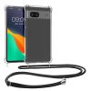 Etui Kwmobile ze smyczą do Google Pixel 8a, przezroczyste/czarne, silikonowe, KWM000020KZ001C