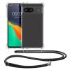 Etui Kwmobile ze smyczą do Google Pixel 8a, przezroczyste/czarne, silikonowe, KWM000020KZ001C