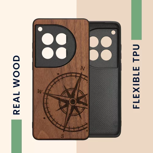 Etui Kwmobile do OnePlus 12, brązowe, drewniane, KWM000022QB001C