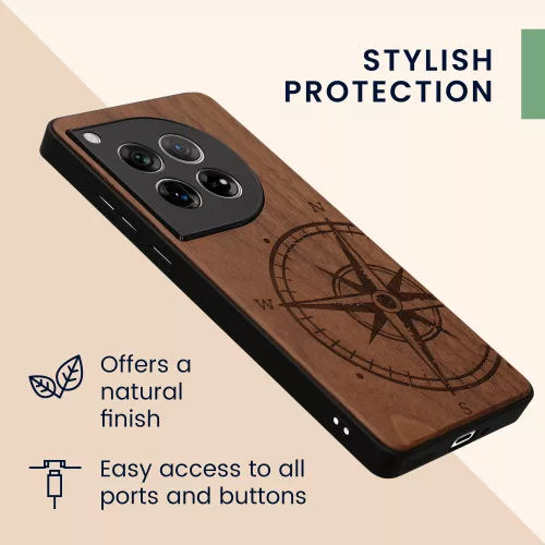 Etui Kwmobile do OnePlus 12, brązowe, drewniane, KWM000022QB001C