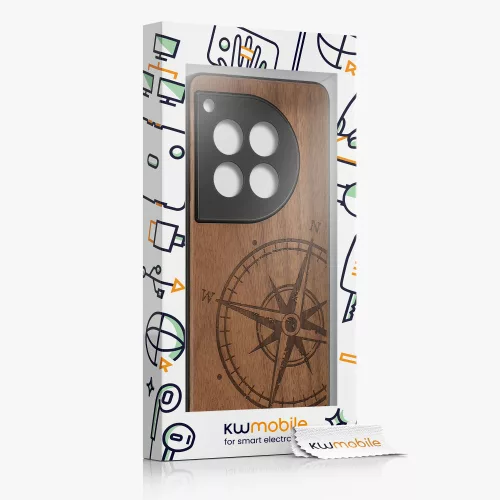 Etui Kwmobile do OnePlus 12, brązowe, drewniane, KWM000022QB001C