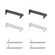 Zestaw 4 adapterów paska Kwmobile 20 mm do zegarka Xiaomi Redmi 4 / Band 8 Pro, srebrny/czarny, stal, KWM000025AY001C