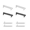 Zestaw 4 adapterów paska Kwmobile 20 mm do zegarka Xiaomi Redmi 4 / Band 8 Pro, srebrny/czarny, stal, KWM000025AY001C