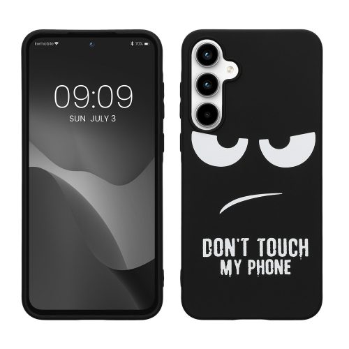 Etui Kwmobile do Samsunga Galaxy A55, czarno-białe, silikonowe, KWM000021QD001C