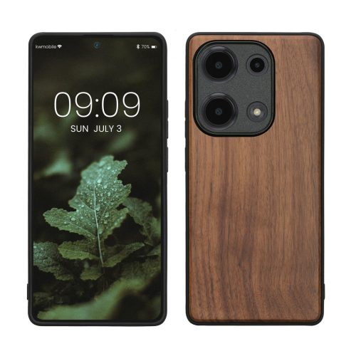 Etui Kwmobile do Xiaomi Redmi Note 13 Pro, brązowe, drewno/silikon, KWM000020LV001C