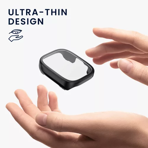 Zestaw 2 etui Kwmobile ze szkłem ochronnym do zegarka Xiaomi Redmi 3 Active / Redmi Watch 3 Lite, czarny/ciemnoniebieski, plastikowy, KWM000024ZD003C