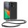 Etui Kwmobile ze smyczą do Xiaomi Redmi Note 13, przezroczyste/czarne, silikonowe, KWM000020MV001C