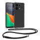 Etui Kwmobile ze smyczą do Xiaomi Redmi Note 13, przezroczyste/czarne, silikonowe, KWM000020MV001C