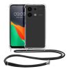 Etui Kwmobile ze smyczą do Xiaomi Redmi Note 13, przezroczyste/czarne, silikonowe, KWM000020MV001C