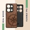 Etui Kwmobile do Xiaomi Redmi Note 13 Pro, brązowe, drewno/silikon, KWM000020NA001C