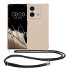 Etui Kwmobile ze smyczą do Xiaomi Redmi Note 13, kremowe, silikonowe, KWM000020NC002C