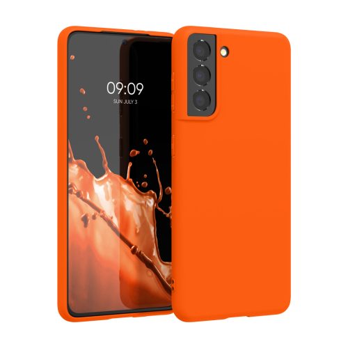 Etui Kwmobile do Samsung Galaxy S21, pomarańczowe, silikonowe, KWM000012BS040C