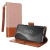 Etui Kwmobile do Google Pixel 4a, jasnoróżowe/brązowe, tekstylne/silikonowe, KWM000020NP001C