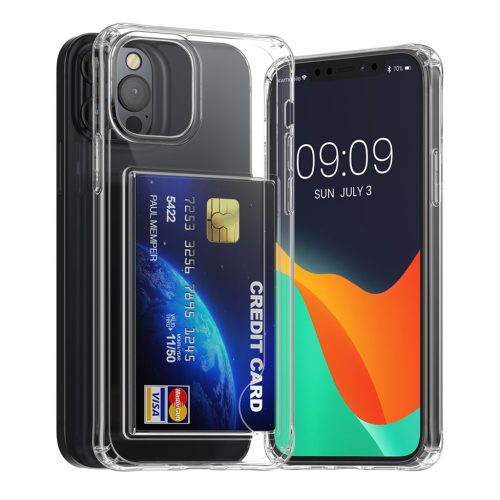 Etui Kwmobile z miejscem na kartę do Apple iPhone 12/iPhone 12 Pro, przezroczyste, poliwęglan, KWM000022RD001C