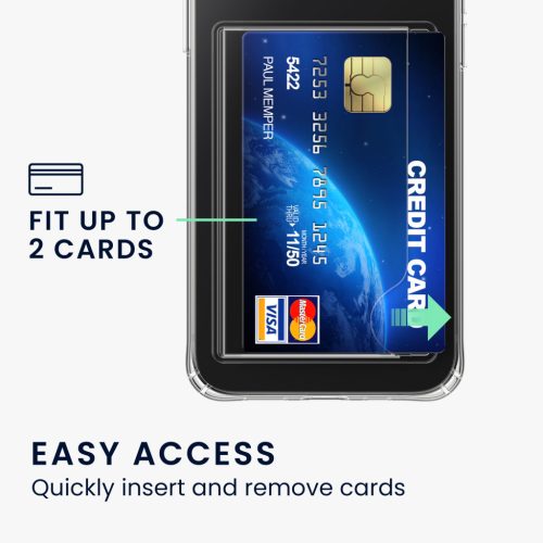 Etui Kwmobile z miejscem na kartę do Apple iPhone 12/iPhone 12 Pro, przezroczyste, poliwęglan, KWM000022RD001C