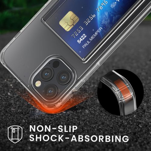 Etui Kwmobile z miejscem na kartę do Apple iPhone 12/iPhone 12 Pro, przezroczyste, poliwęglan, KWM000022RD001C