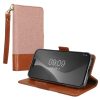 Etui Kwmobile do Apple iPhone 15 Pro Max, jasnoróżowe/brązowe, materiał tekstylny/silikon, KWM000022RM001C