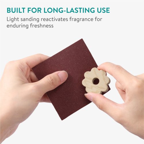 Set 45 Inele Navaris, design floare, protectie haine, lemn cedru, NAV0000101Q003C