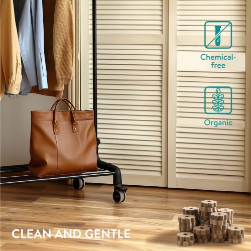 Set 45 Inele Navaris, design floare, protectie haine, lemn cedru, NAV0000101Q003C