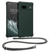 Etui Kwmobile ze smyczą do Google Pixel 7a, ciemnozielone, silikonowe, KWM000019YH008C