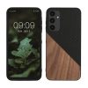 Etui Kwmobile do Samsung Galaxy A25, Brązowy/Czarny, Drewno/Silikon, KWM000021QX001C
