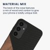 Etui Kwmobile do Samsung Galaxy A25, Brązowy/Czarny, Drewno/Silikon, KWM000021QX001C