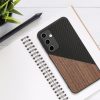 Etui Kwmobile do Samsung Galaxy A35, Brązowy/Czarny, Drewno/Silikon, KWM000021QY001C