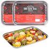 Set 2 tavi BBQ din otel inoxidabil Navaris, 34x24 cm, cu gauri de ventilatie, NAV000038EP001C