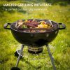 Set 2 tavi BBQ din otel inoxidabil Navaris, 34x24 cm, cu gauri de ventilatie, NAV000038EP001C
