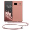 Etui Kwmobile ze smyczą do Google Pixel 7a, różowe, silikonowe, KWM000019YH009C