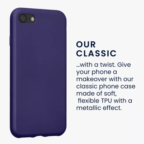 Etui Kwmobile do Apple iPhone SE (2022)/iPhone SE (2020)/iPhone 8, niebieskie, silikonowe, KWM0000085R014C