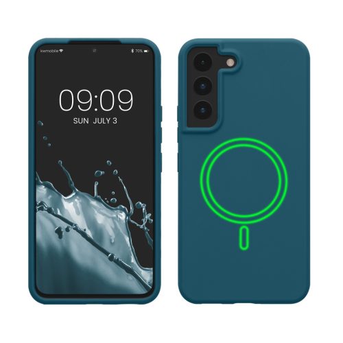 Etui Kwmobile do Samsung Galaxy S22, niebieskie, silikonowe, KWM000021RB002C