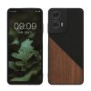 Etui Kwmobile do Motoroli Moto G24/Moto E14/Moto G04, Brązowy/Czarny, Drewno/Silikon, KWM000022RR001C