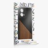 Etui Kwmobile do Motoroli Moto G24/Moto E14/Moto G04, Brązowy/Czarny, Drewno/Silikon, KWM000022RR001C