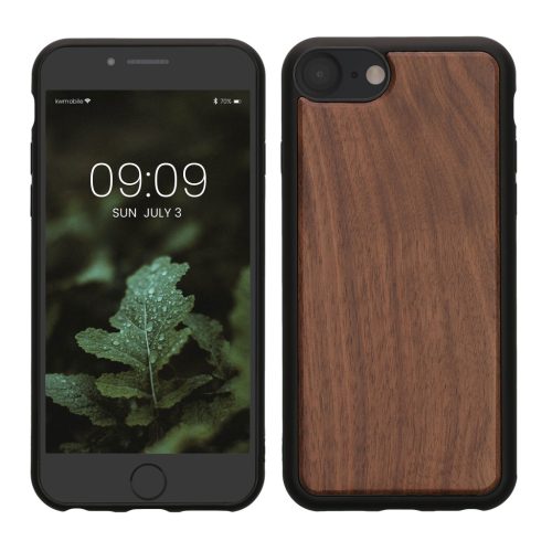 Etui Kwmobile do Apple iPhone SE (2022)/iPhone SE (2020)/iPhone 8, brązowe, drewno/silikon, KWM000022RU001C