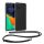 Etui Kwmobile ze smyczą do Motorola ThinkPhone, przezroczyste/czarne, silikonowe, KWM000022RZ001C