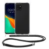 Etui Kwmobile ze smyczą do Motorola ThinkPhone, przezroczyste/czarne, silikonowe, KWM000022RZ001C