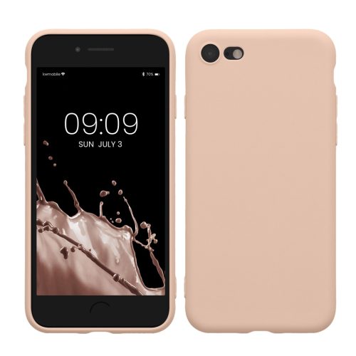 Etui Kwmobile do Apple iPhone SE (2022)/iPhone SE (2020)/iPhone 8, kremowe, silikonowe, KWM0000083F057C