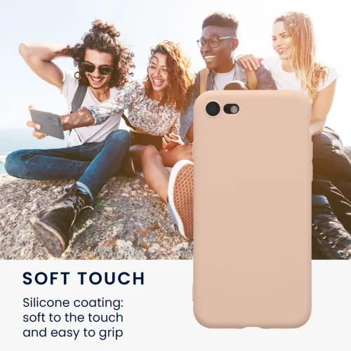 Etui Kwmobile do Apple iPhone SE (2022)/iPhone SE (2020)/iPhone 8, kremowe, silikonowe, KWM0000083F057C