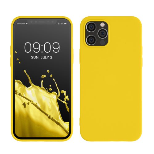 Etui Kwmobile do Apple iPhone 12/iPhone 12 Pro, żółte, silikonowe, KWM0000129A055C