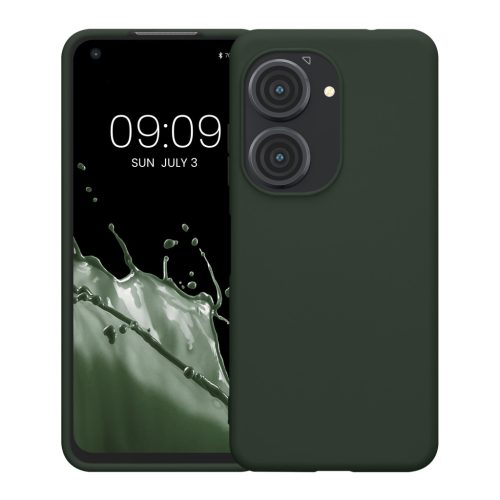 Etui Kwmobile do Asus Zenfone 10/Zenfone 9, ciemnozielone, silikonowe, KWM0000171G008C