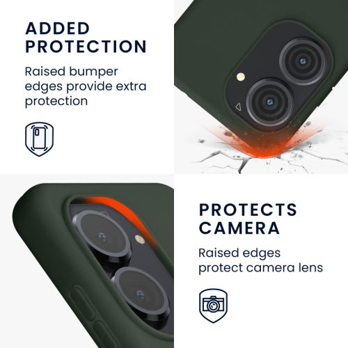 Etui Kwmobile do Asus Zenfone 10/Zenfone 9, ciemnozielone, silikonowe, KWM0000171G008C